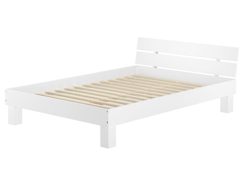 Doppelbett �berl�nge 140x220 Massivholzbett wei� Futonbett Jugend Zubeh�r w�hlbar V-60.86-14-220W