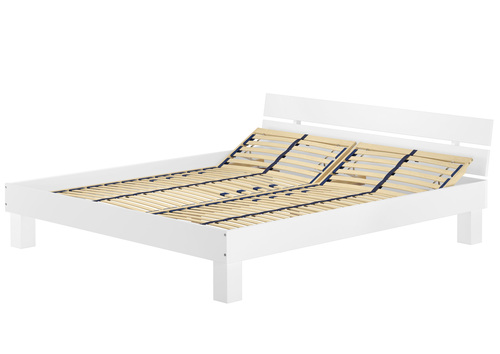 Doppelbett Buche waschwei� 180x220 Massivholzbett �berl�nge Zubeh�r w�hlbar V-60.86-18-220W
