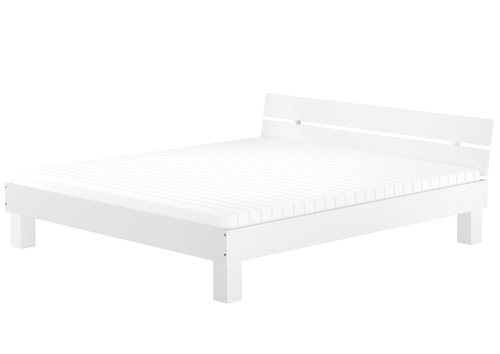 Doppelbett Buche waschwei� 180x220 Massivholzbett �berl�nge Zubeh�r w�hlbar V-60.86-18-220W