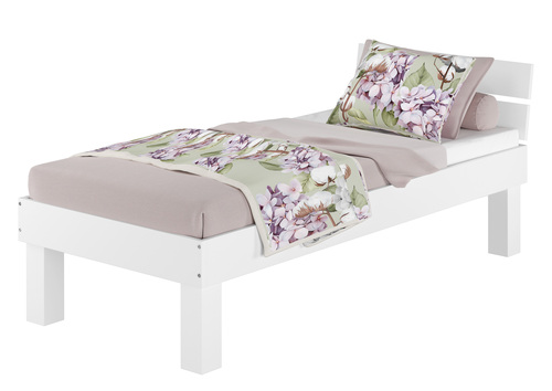 Buche massiv hohe F��e Singlebett Holzbett Bettrahmen waschwei� V-60.86W-HoR 