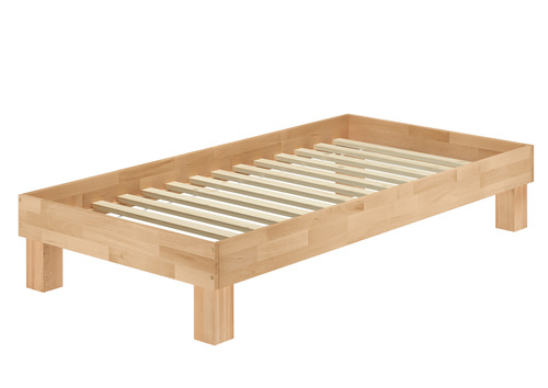 Holzbett breites Einzelbett 100x200 Buche ge�lt Futonbett mit w�hlbarem Zubeh�r  V-60.87-10