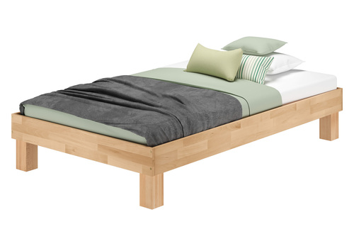 Extra komfortables Einzelbett 120x200 Buche ge�lt Futonbett mit w�hlbarem Zubeh�r  V-60.87-12