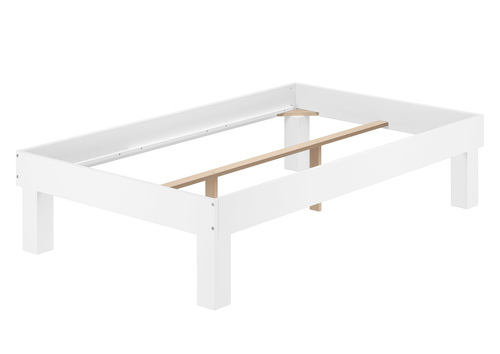 Holzbett hohes Einzelbett Buche Bettrahmen Futonbett mit Breite w�hlbar  V-60.87-220W-H