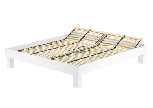 Waschwei�es Doppelbett 200x200 Buche Holzbett mit w�hlbarem Zubeh�r V-60.87W-20