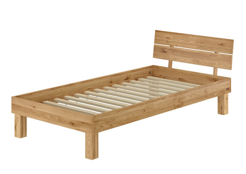 Holzbett Eiche massiv ge�lt Einzelbett 100x200 Bettgestell Zubeh�r w�hlbar V-60.88-10
