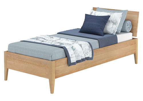 Metallfreies Einzelbett aus Buchenholz konische F��e 90x200 mit w�hlbaren Zubeh�r V-60.94-09