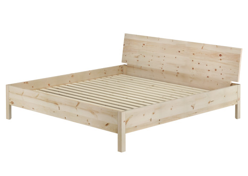 Ehebett Massivholzbett metallfrei Zirbe massiv 200x200 mit w�hlbarem Zubeh�r V-60.95-20