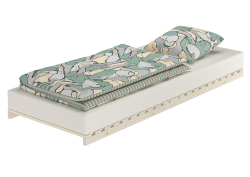 Niederflurbett metallfrei 80x200 Futon metallfreier Lattenrost, Fichte unbehandelt V-60.97-08