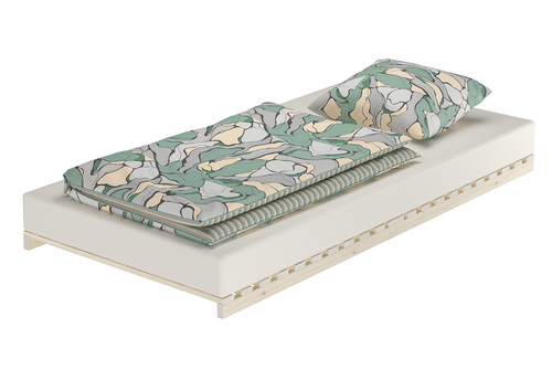 Niederflurbett metallfrei 100x200 Futon metallfreier Lattenrost, Fichte unbehandelt V-60.97-10