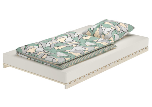 Niederflurbett metallfrei 120x200 Futon metallfreier Lattenrost, Fichte unbehandelt V-60.97-12