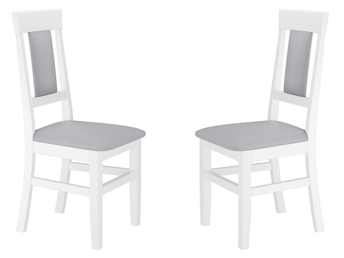 Gepolsterter Massivholz Stuhl K�chenstuhl Esszimmerstuhl wei� grau V-90.71-25W-P21