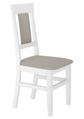 Gepolsterter Massivholz-Stuhl K�chenstuhl Esszimmerstuhl in taupe V-90.71-25WP03
