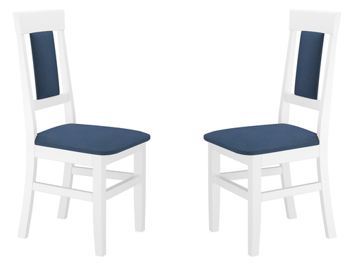 Gepolsterter Massivholz-Stuhl K�chenstuhl Esszimmerstuhl in navyblau V-90.71-25WP27