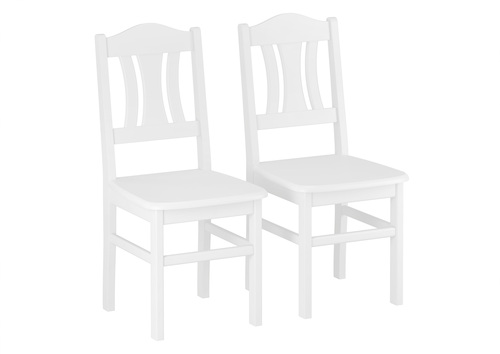 K�chenstuhl Massivholzstuhl wei� Esszimmerstuhl im Einzel- oder Doppelpack V-90.71-26W