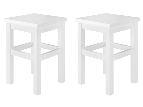 Holzhocker Sitzhocker ohne Lehne in Kiefer natur oder wei V-90.71-41