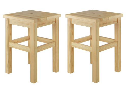 Holzhocker Sitzhocker ohne Lehne in Kiefer natur oder wei� V-90.71-41