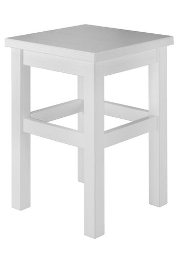 Holzhocker Sitzhocker ohne Lehne in Kiefer natur oder wei� V-90.71-41