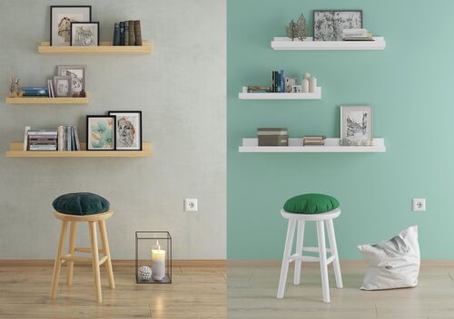 Runder Holz-Hocker als Beistelltisch oder Blumenhocker Schemel aus massiver Kiefer 90.71-42