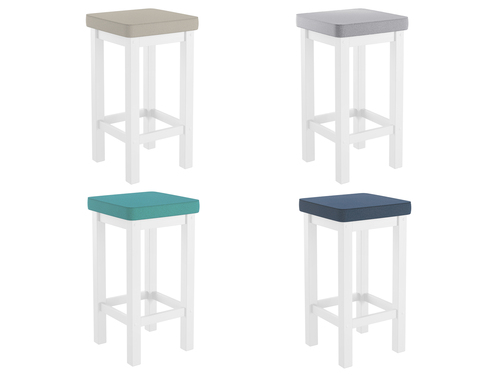 Holzhocker Barhocker mit verschiedenen Polsterfarben 60 cm hoch Kiefer wei� V-90.71-44WP