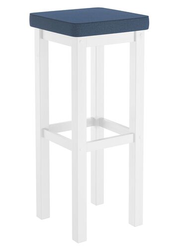 Klassischer Barhocker mit verschiedenen Polsterfarben 80 cm hoch Kiefer wei� V-90.71-45WP