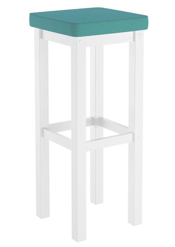 Klassischer Barhocker mit verschiedenen Polsterfarben 80 cm hoch Kiefer wei� V-90.71-45WP