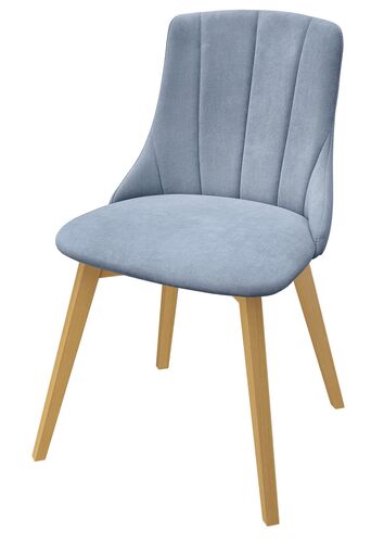 Gem�tlicher Polstersessel graues Polster, Stuhlbeine in Buche natur V-90.71-60P38