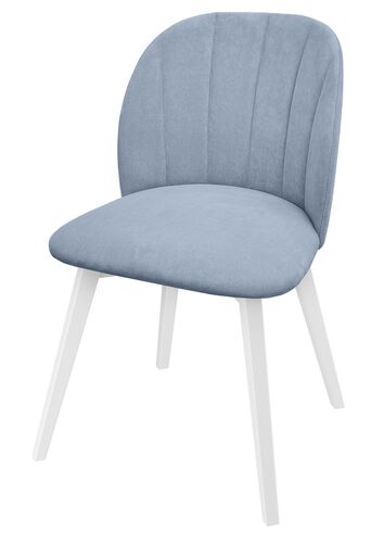 Gem�tlicher Polstersessel graues Polster wei�e Stuhlbeine V-90.71-61WP38