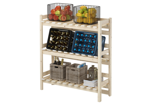 Kombiregal breit Vorratsregal, Kistenregal, Lagerregal aus Massivholz V-90.81-03