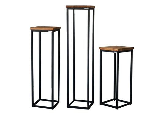 Dekost�nder Blumenst�nder schwarz Eiche ge�lt schlanke Ablage