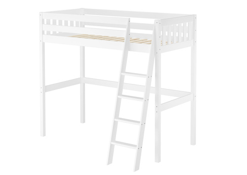 Kieferholzbett Hochbett Stockbett 90x200 aus Kiefer wei� Zubeh�r w�hlbar V-60.23W-09