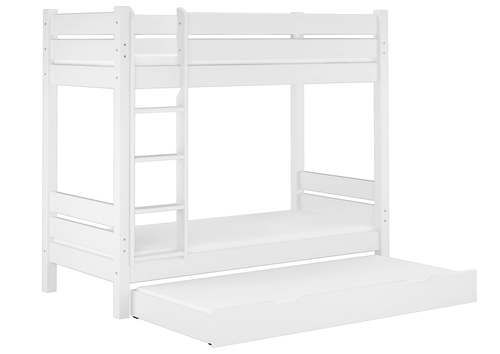 Stockbett f�r Erwachsene wei� 90x200 mit gro�er Nische Zubeh�r w�hlbar V-60.16-09W