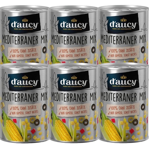 daucy Mediterraner Mix - 100% ohne Salz und Zuckerzusatz,    6x285g Dose