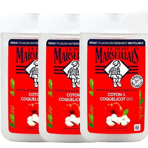 Le Petit Marseillais Duschgel Baumwollmilch & Mohn 3x250ml - Franz�sische Pflege