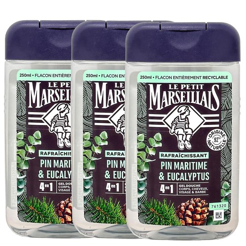 Le Petit Marseillais Duschgel Seekiefer & Eukalyptus 3x250 ml - Frischepflege