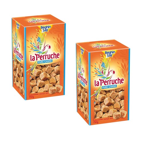 La Perruche Brauner Rohrzucker W�rfel 2 x 750 g - Nat�rlicher Genuss f�r Kaffee & Tee