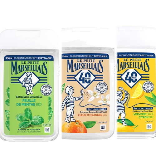 Le Petit Marseillais Duschgel 3er Set: Frische Orangenbl�te, Verveine, Menthe