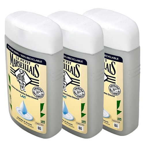 Le Petit Marseillais Duschgel: Milch f�r sanfte Pflege - 3x 250 ml aus Frankreich