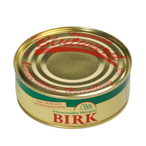 Schwarzw�lder Metzgerei Birk Dosenwurst Hausmacher Blutwurst aus eigener Herstellung