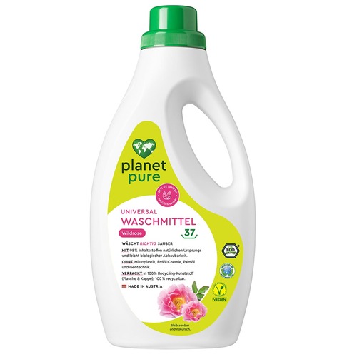 PLANET PURE Universal Waschmittel 37 WL, Wildrosen, 98,4% nat�rliche Inhaltsstoffe