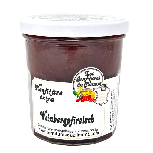 Les Confitures du Climont Weinberg Pfirsich Konfit�re extra  handwerklich hergestellt 350g