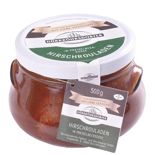 D�rrr�hrsdorfer Fleisch- und Wurstwaren GmbH - Feinste Hirschroulade im Glas