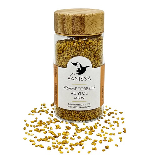 Vanissa Ger�steter Sesam mit Yuzu - 50g edles Glas mit Holzdeckel, Japanische Aromen
