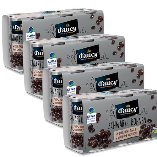 daucy Schwarze Bohnen - ohne Salz & Zuckerzusatz, ohne Konservierungsstoffe 3 x 110 Gr.
