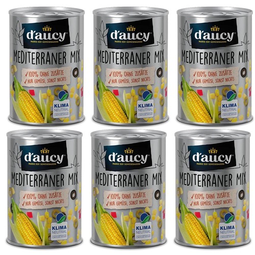 daucy Mediterraner Mix - 100% ohne Salz und Zuckerzusatz,    6x285g Dose