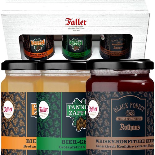 FeineHeimat M�nner Konfit�ren Set 3 Konfit�ren Kirsch-Whisky, Bier&Hefeweizen � 330g