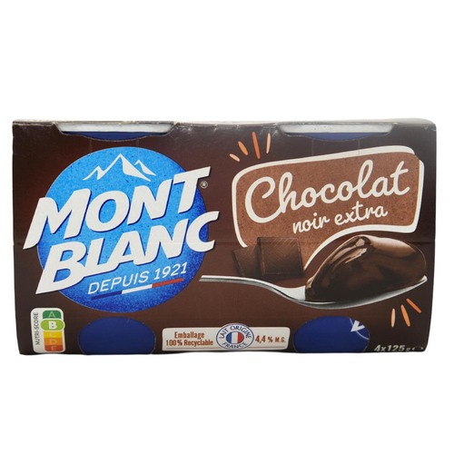 Mont Blanc La Cr�me Dessert au Chocolat Noir: Cremiger Schokoladengenuss in jeder Portion 4 x 125g