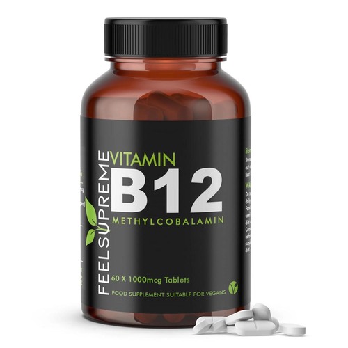 Feel Supreme Vitamin B12 | Methylcobalamin f�r Energie & mentale Leistung, 60 Tabletten