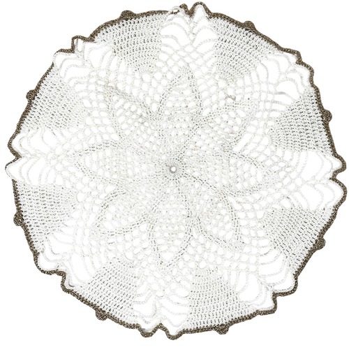 Hkel-Tischdecke Goldrand  45 cm | Handarbeit