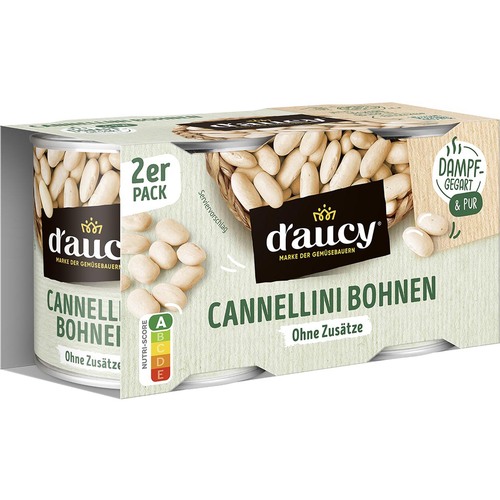 daucy Cannellini Bohnen: Cremig-fein & dampfgegart (2x150g) - Verzehrfertig