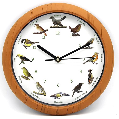 Wanduhr mit 12 original Vogelstimmen und automatischer Nachtabschaltung (franz�sisch)